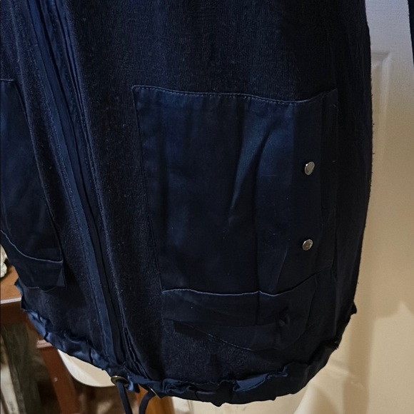 Elie Tahari Navy Zip up Cardigan Jacket - Picture 2 of 13